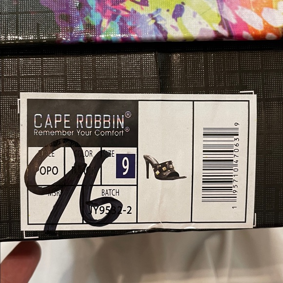 •CAPE ROBBIN• “Popo” Slip-On Square Open Toe High Heel Mules - Black // NIB - Picture 13 of 15